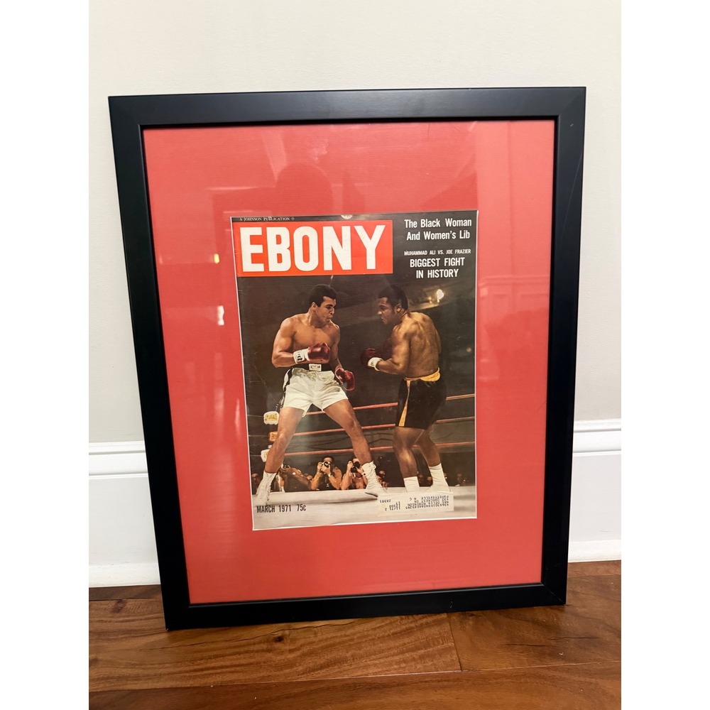 Vintage March 1971 Ebony Magazine Muhammad Ali vs Joe Frazier Framed Cover Art